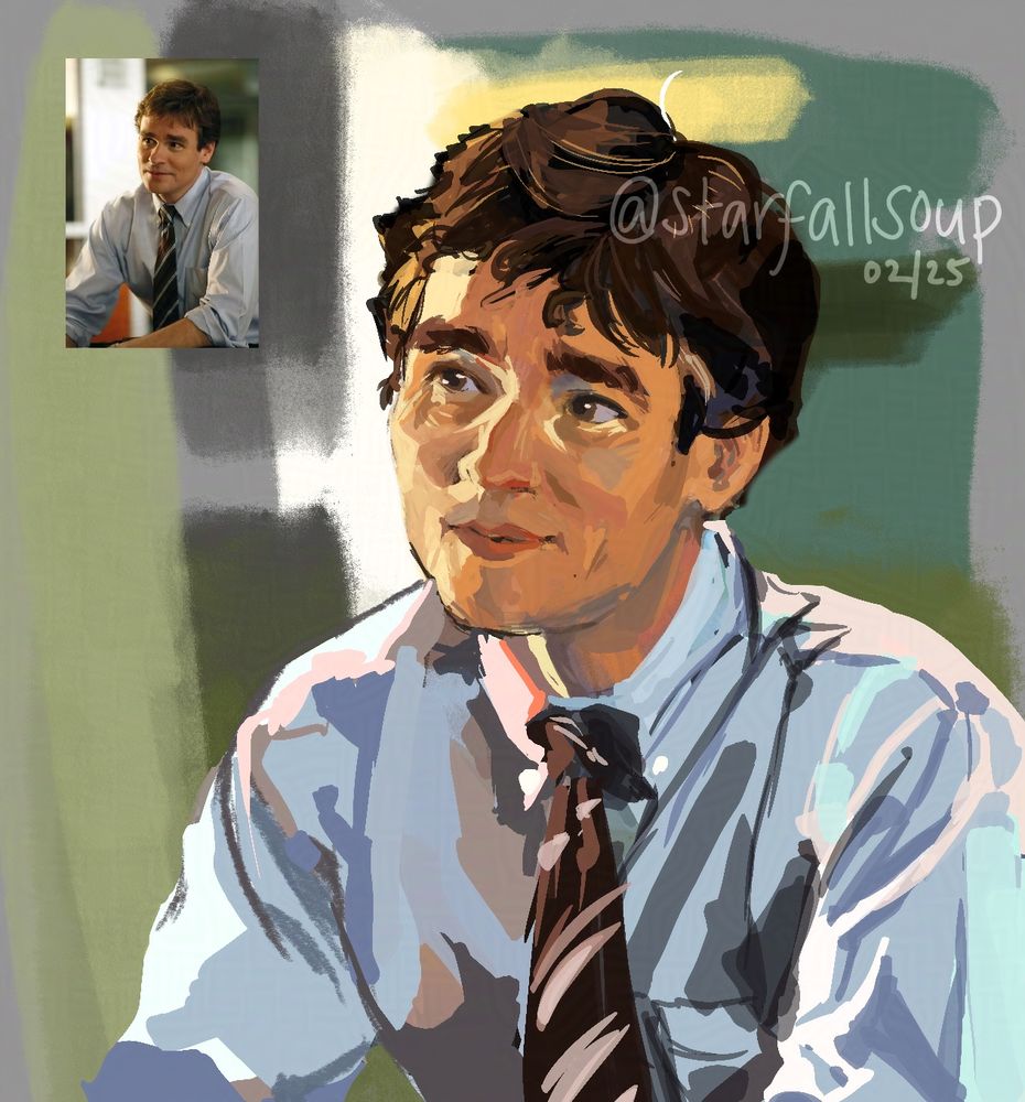 Painting study of James Wilson from House MD