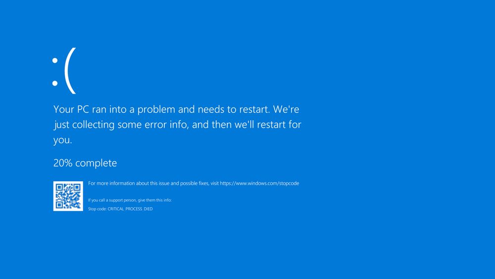 Windows blue screen of death.