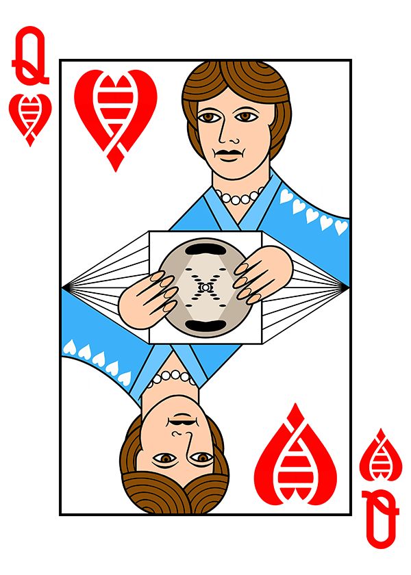 Playing card featuring Rosalind Franklin