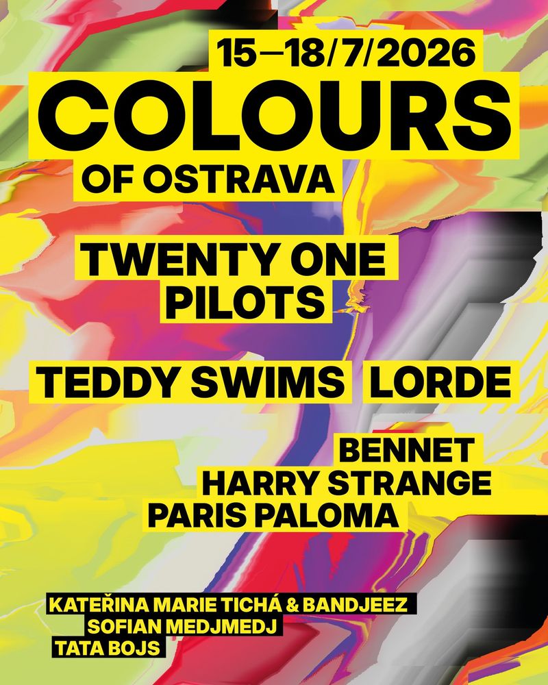 Colours of Ostrava artist announcement, via the festival's IG - Twenty One Pilots, Teddy Swims, Lorde, Bennet, Harry Strange, Paris Paloma…