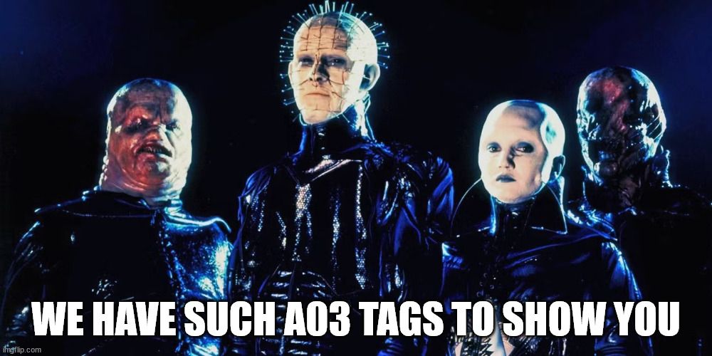 A collection of pain demons from the movie Hellraiser with the meme text 