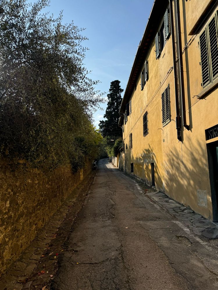 A small street leading uphill 