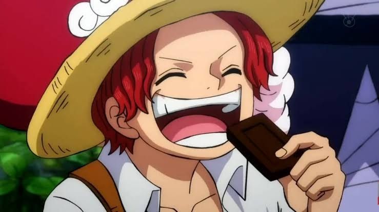 Shanks comendo um chocolate