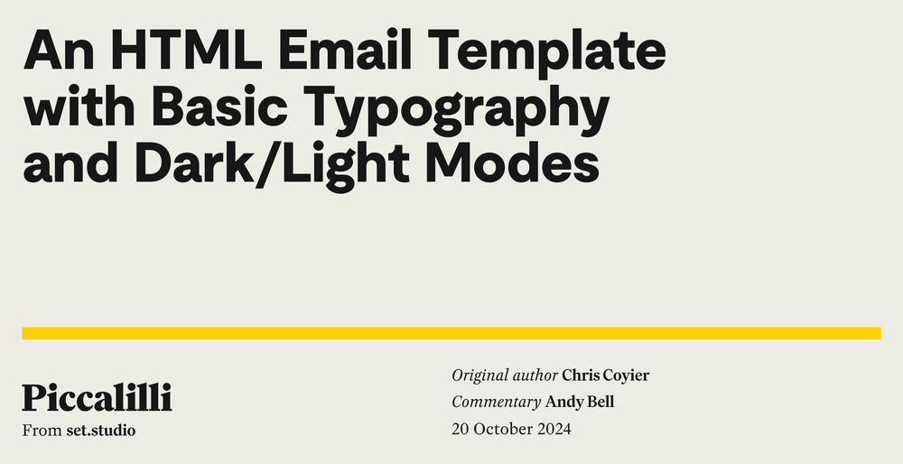 An HTML Email Template with Basic Typography and Dark/Light Modes