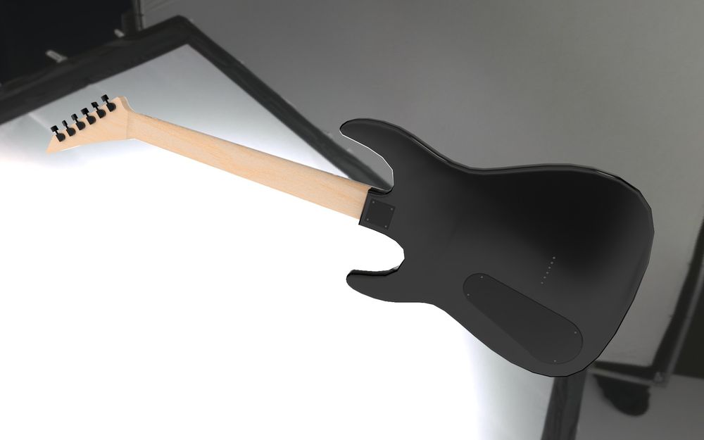 A digital render of a Jackson Dinky guitar against a white background.