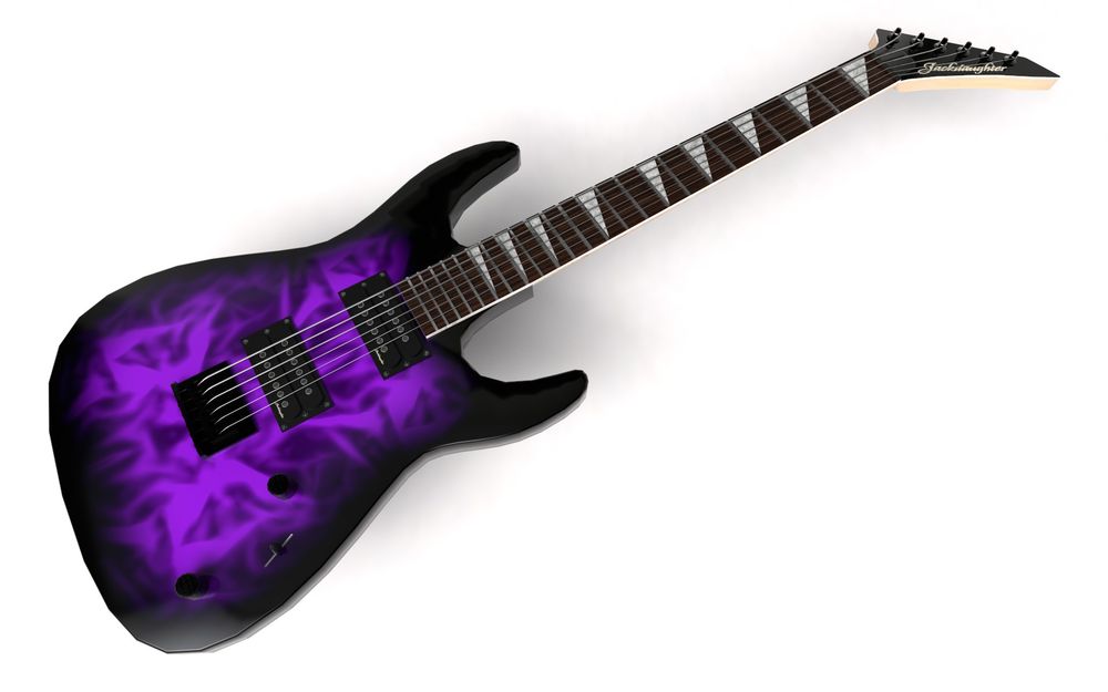 A digital render of a Jackson Dinky guitar against a white background.