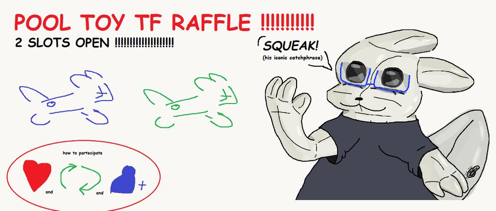 POOL TOY TF RAFFLE 2 SLOTS OPEN SQUEAK HIS ICONIC CATCHPRHRASE