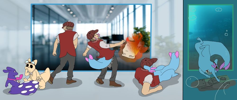 A man writing their name into a contract and getting signed to get turned into Rivulet Rain world