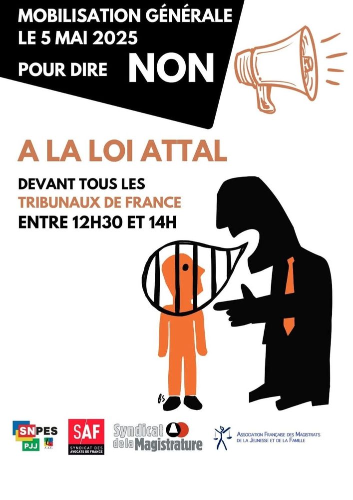 Tract du SNPES SAF SM et association francaise des magistrats de la justice et de la famille 