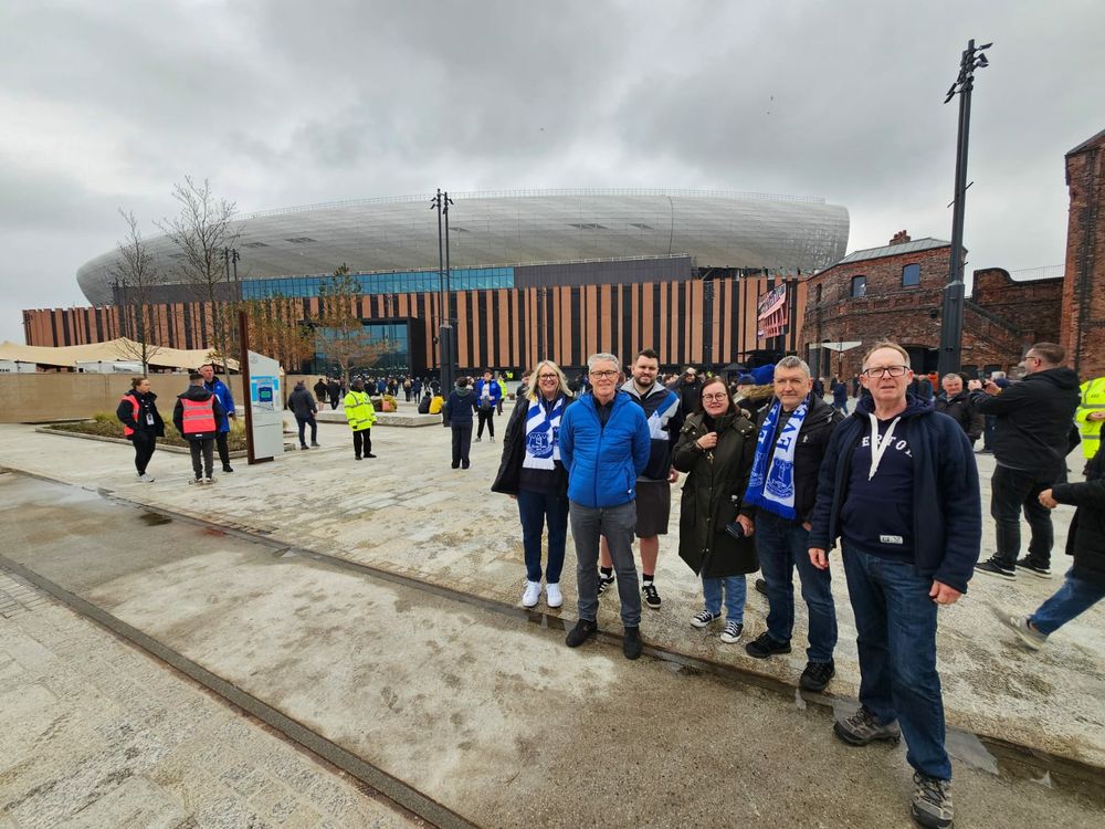 The new Plaza as you enter the new Everton Stadium