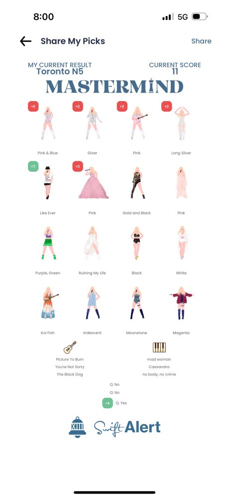 my mastermind picks, only 11 points going into rep era