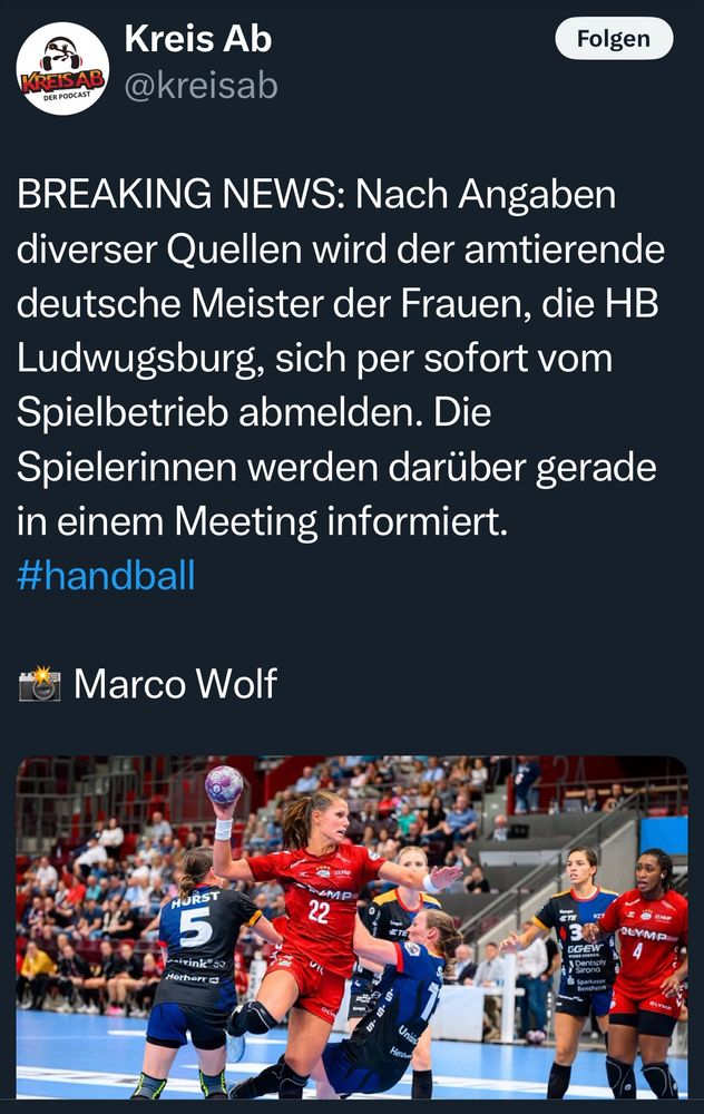 Bericht über die Handballerinnen von Ludwigsburg. 