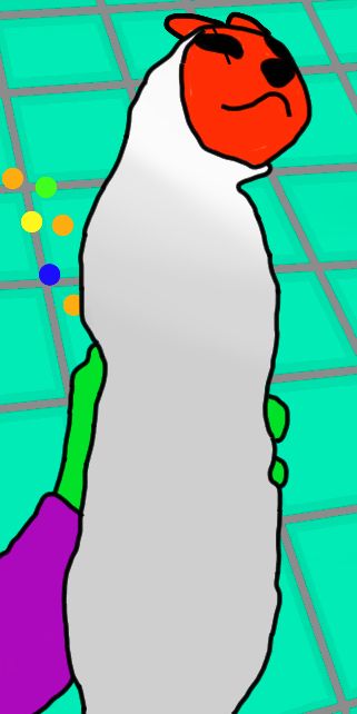 rain world hunter slugcat in a sock, held by NSH