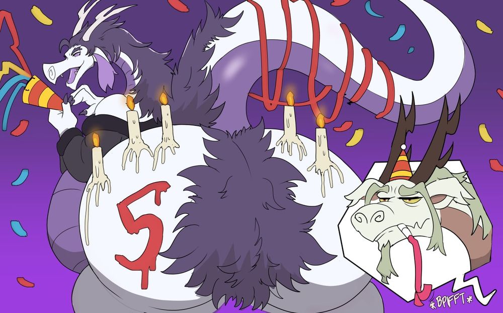Firnen, Fafnir sona, presenting Fafnir, from Little Witch Academia, his ass as a "celebratory offering".

#hirsutism 