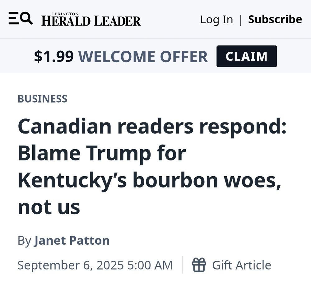 Canadian readers respond: Blame Trump for Kentucky's bourbon woes, not us.