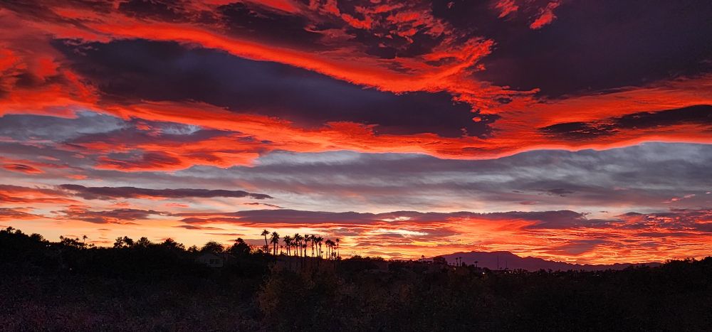 October colorful sunset.