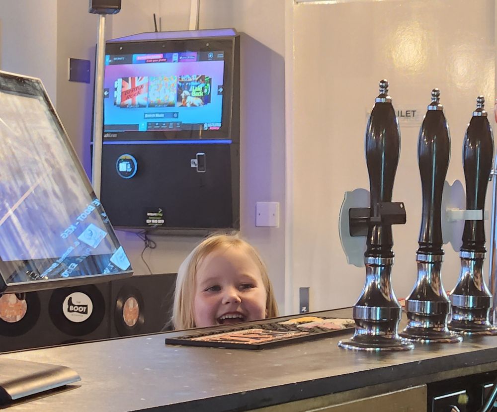 Bammers waiting to get served at the bar. She did not get served.