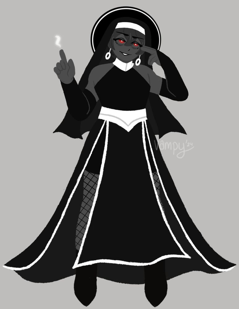 Depicts the original character Wilbert Wisteria redrawn in the pose used in the song God-ish by PinnochioP.