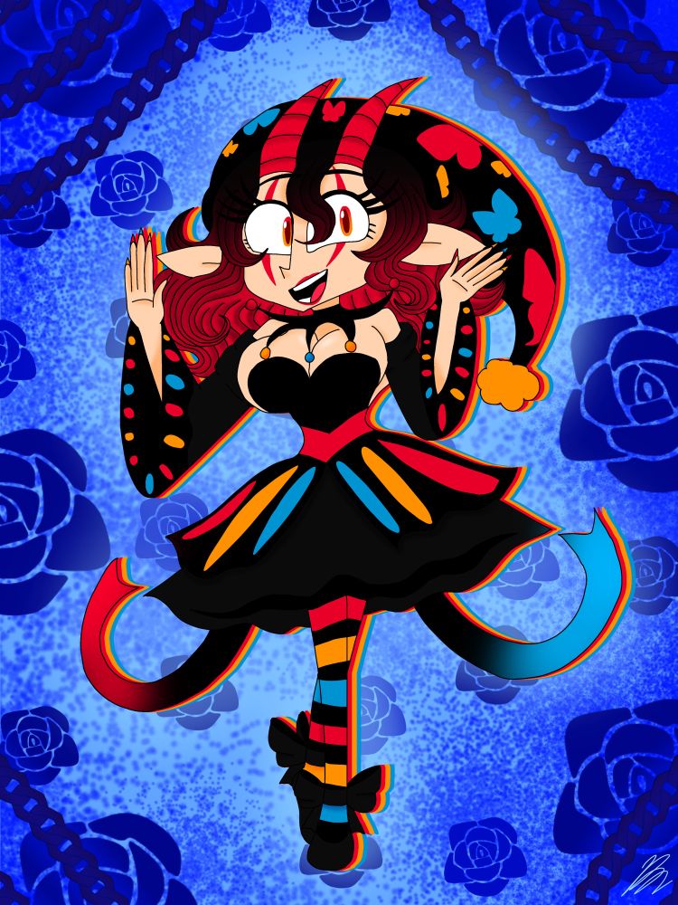 Sigewinne!

The last one out of the closed species ocs and the first one I made for that event!

Despite being a mischievous prankster at heart, Sigewinne usually does light-hearted pranks as a way to not hurt anyone. Her acts involve diablos and devil sticks

And Zagrius has a HUGE crush on her ;)