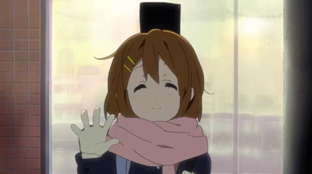 a cartoon girl wearing a scarf and a top hat