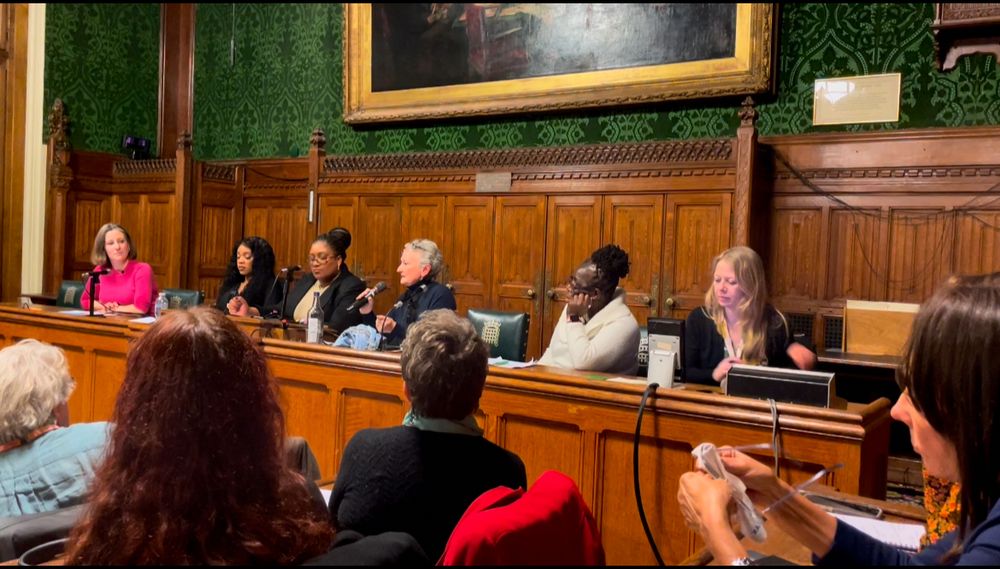 Green Party peer, Baroness Jenny Jones speaking at the Toxic Air and Social Justice: The Unequal Burden of Air Pollution Parliamentary event as part of a panel of speakers including MP’s Bell Ribiero Addy and Sian Berry. Also seated are L'myah Sherae and Rosamund Adoo-Kissi-Debrah CBE