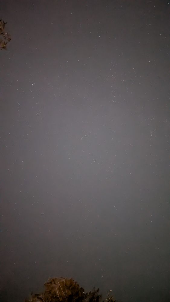 view of the northern hemisphere sky with some light pollution