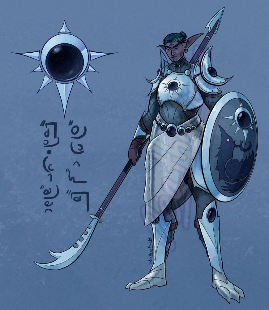 Black-haired night elf paladin in armor of silver