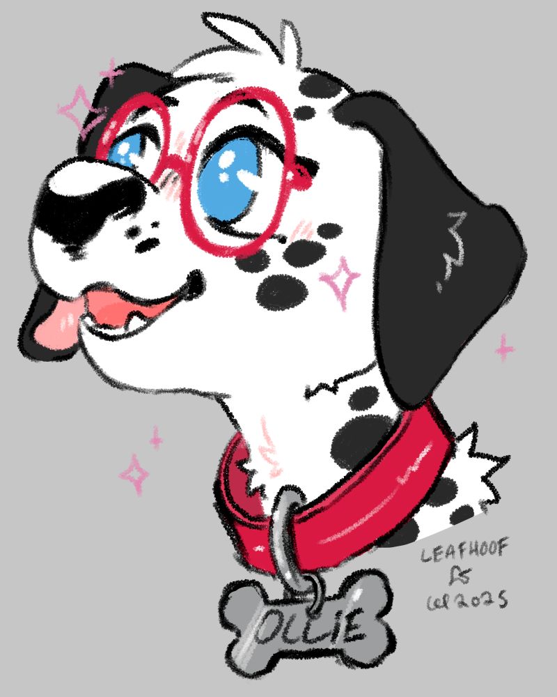A spotty Dalmatian puppy dog who is currently emitting critical levels of good boy radiation