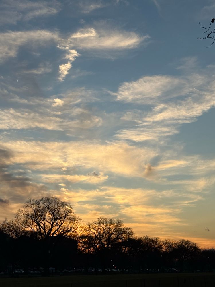 Picture at sunset from Washington, DC National Mall taken December 2024.