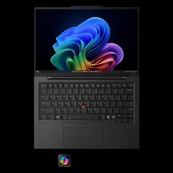 A 2025 Lenovo ThinkPad X1 with Windows and Copilot keys