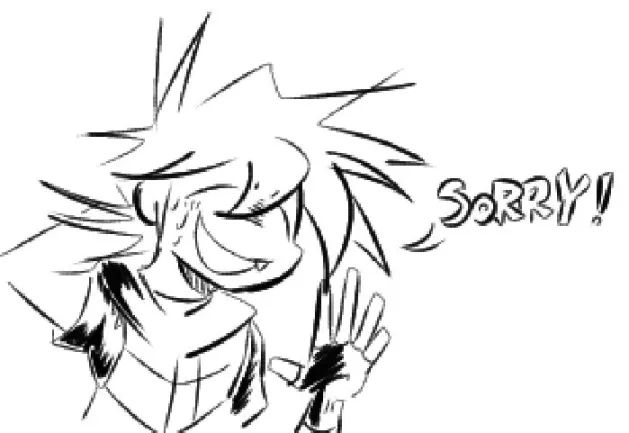 my character saying sorry