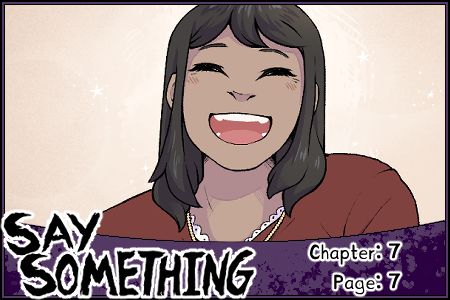 An update graphic for my webcomic, "SAY SOMETHING."