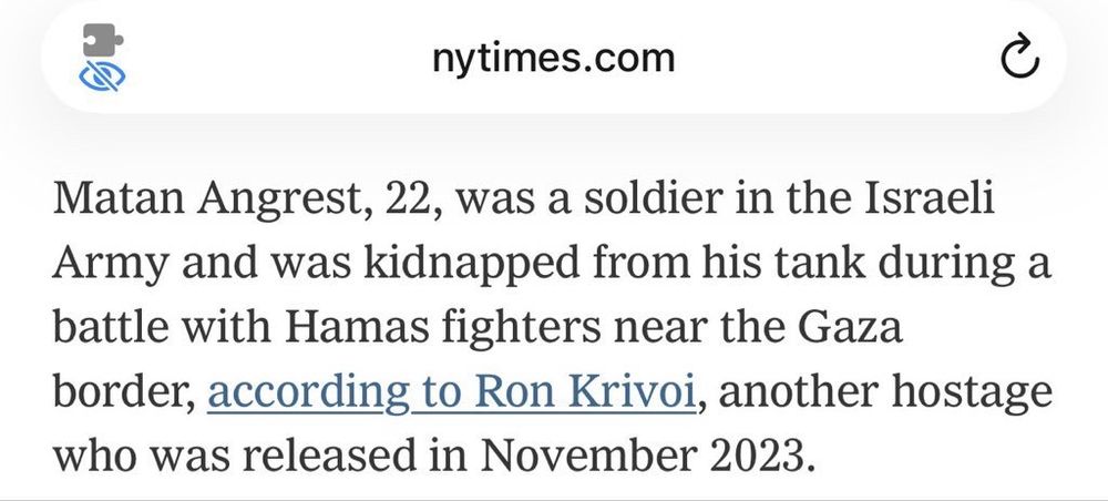 Matan Angrest IOF was kidnapped from his tank