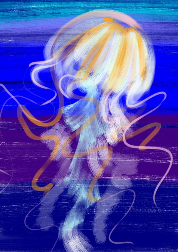 A translucent sea nettle in the ocean.