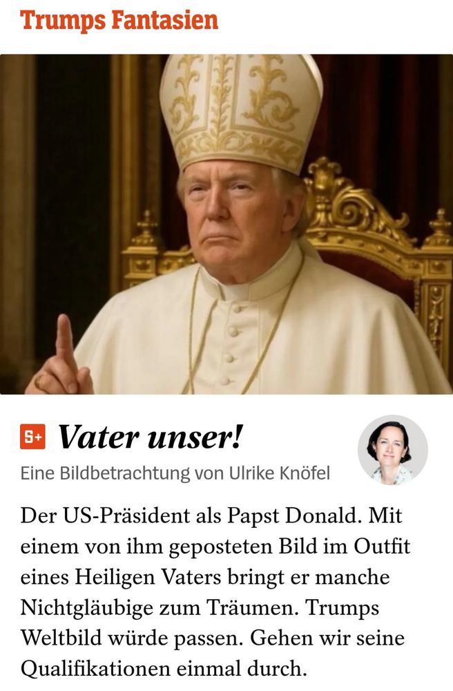 Trump auf KI-Bild als Papst