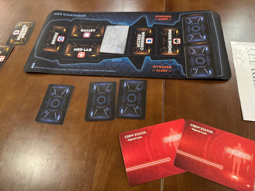 Playing “This Game Is Killer” at game night! The alien caught a loooot of crew this time.