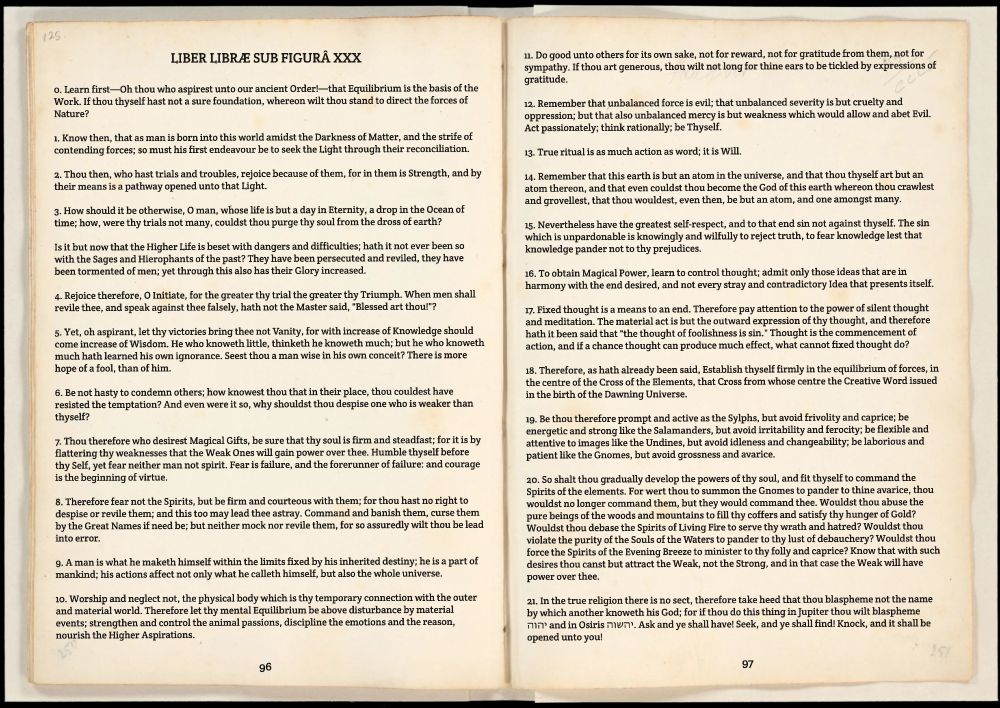An open cream book 