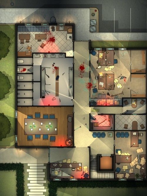 13th Precinct Map - Splatter - Night