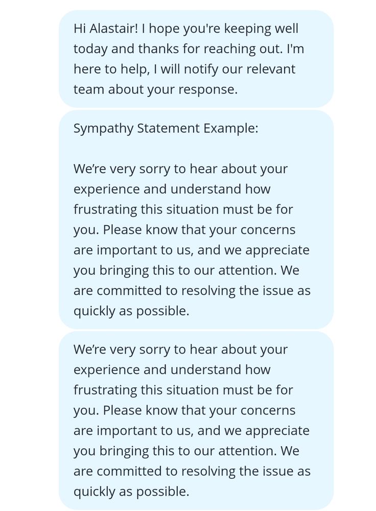 "Sympathy Statement Example"