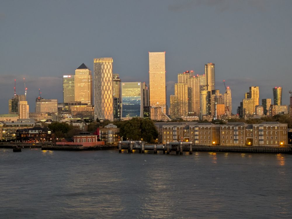 Canary Wharf looking mesmerising.