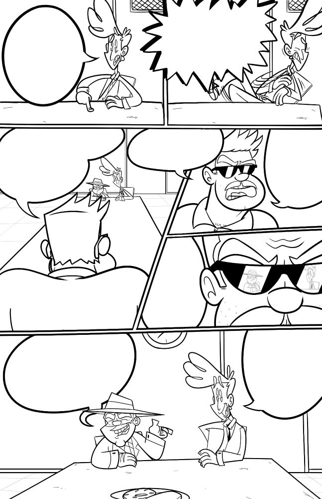 A page from a comic I was working on. Text removed so no spoilers!