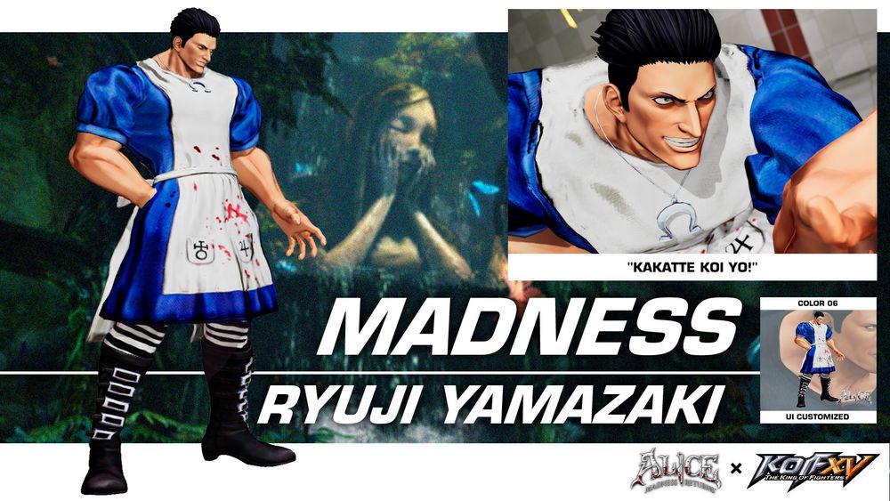 Ryuji Yamazaki from The King of Fighters 15 in a Mod using Alice Outfit from Alice: Madness Returns
