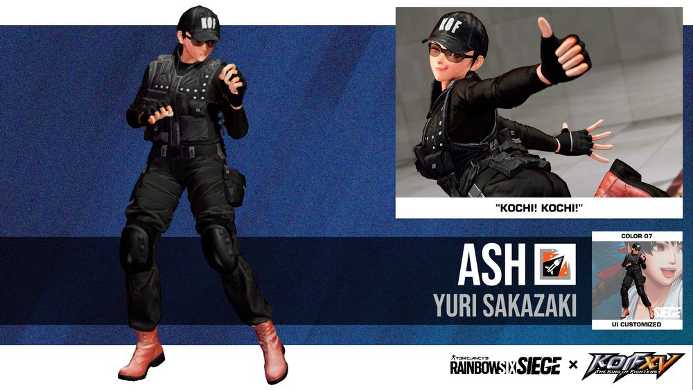 Mod for Yuri Sakazaki from The King of Fighters XV using Ash Outfit from Game Rainbow Six Siege