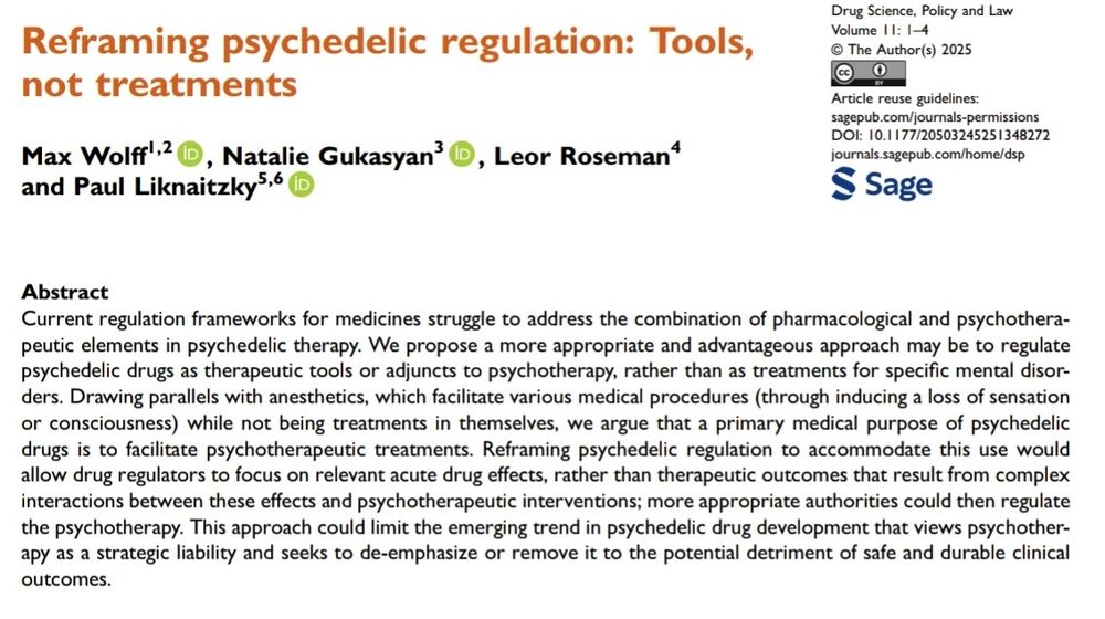 Drug Science, Policy and Law
Screenshot of title page and abstract