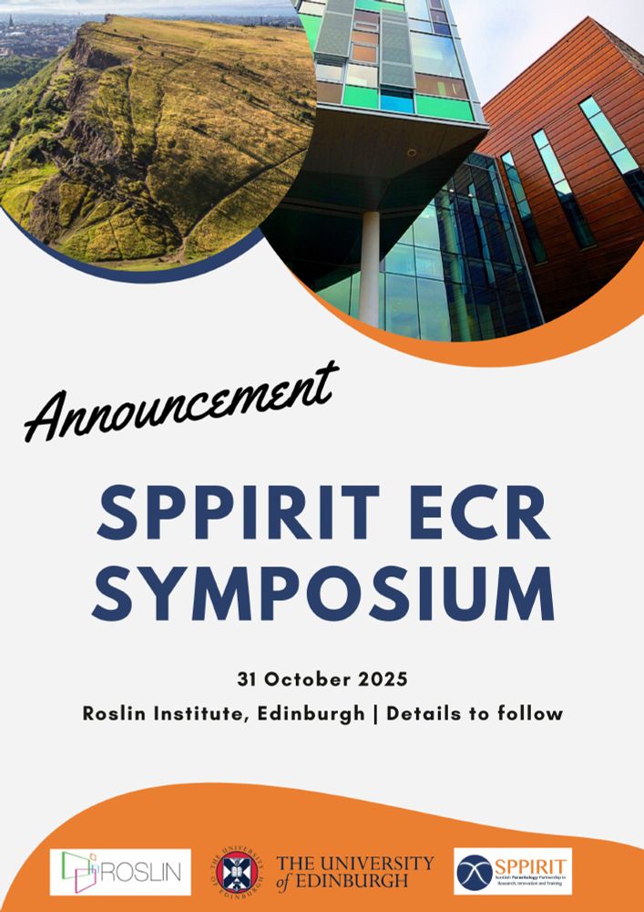 Poster announcing the 4th SPPIRIT ECR Symposium on 31 October 2025 at the Roslin Institute, Edinburgh.
