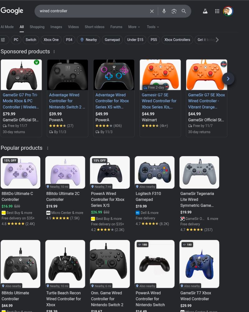 Google "wired controller" and see what color is it thinks you would like. Mine are orange, blacks and purples.