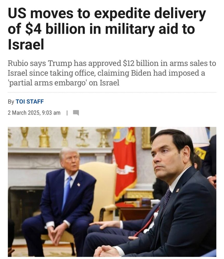 US moves to expedite delivery of $4 billion in military aid to Israel
Rubio says Trump has approved $12 billion in arms sales to Israel since taking office, claiming Biden had imposed a 'partial arms embargo' on Israel