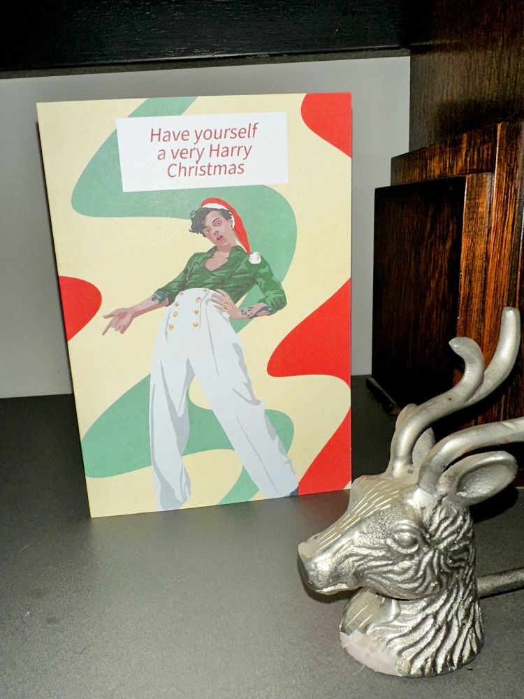 A “Have yourself a very Harry (Styles) Christmas” Christmas card.