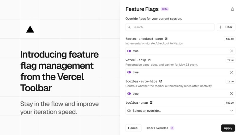 Introducing feature flag management from the Vercel Toolbar – Vercel