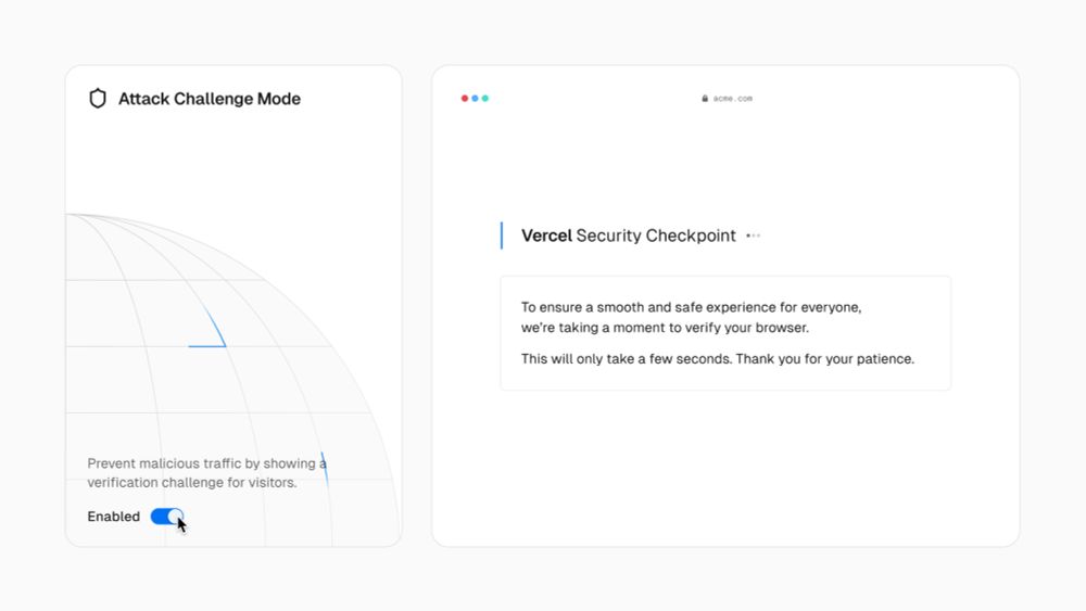 Prevent malicious traffic with Attack Challenge Mode for the Vercel Firewall – Vercel